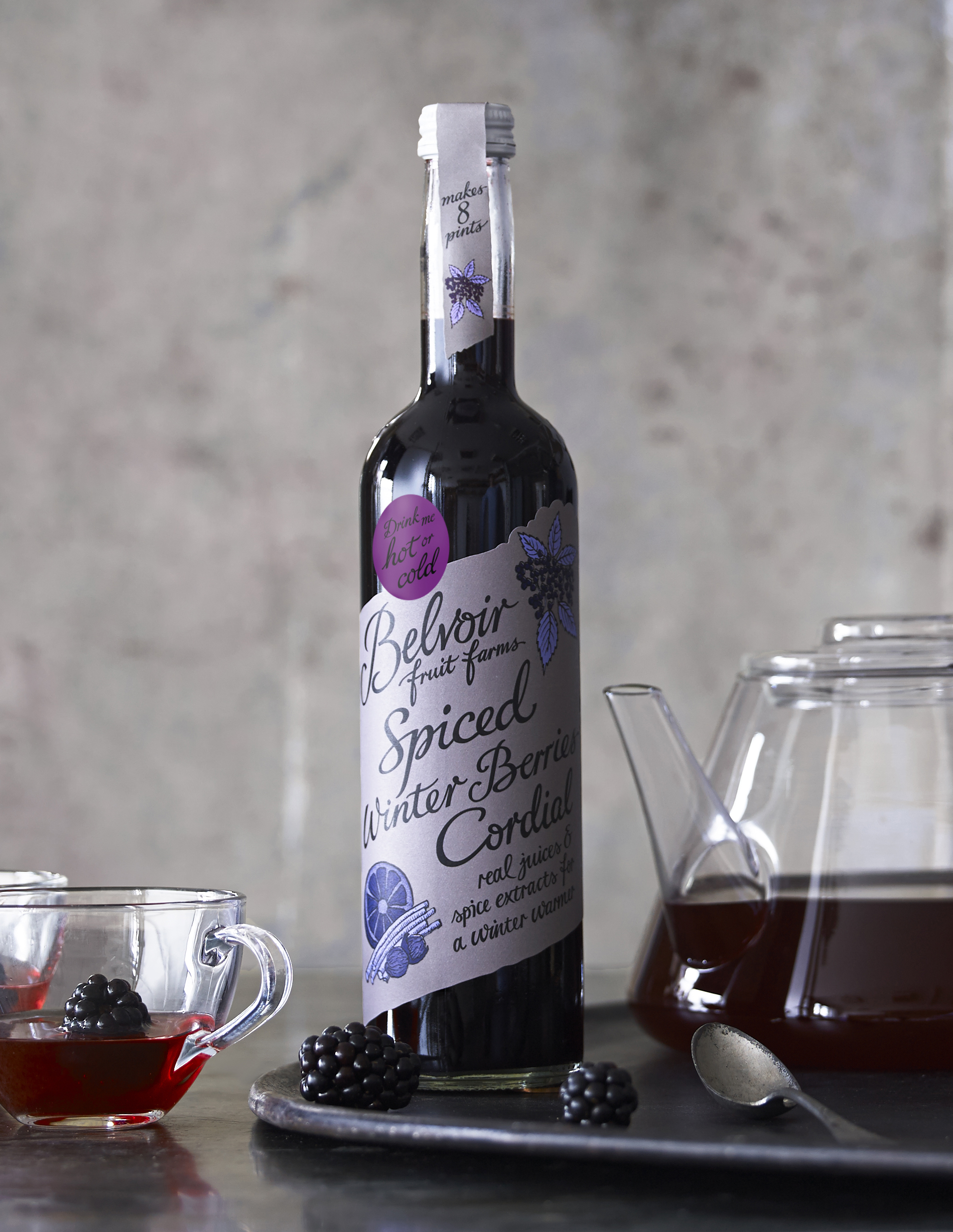 Spiced Winter Berries Cordial by Belvoir - NON-ALCOHOLIC WINTER WARMER DRINKS