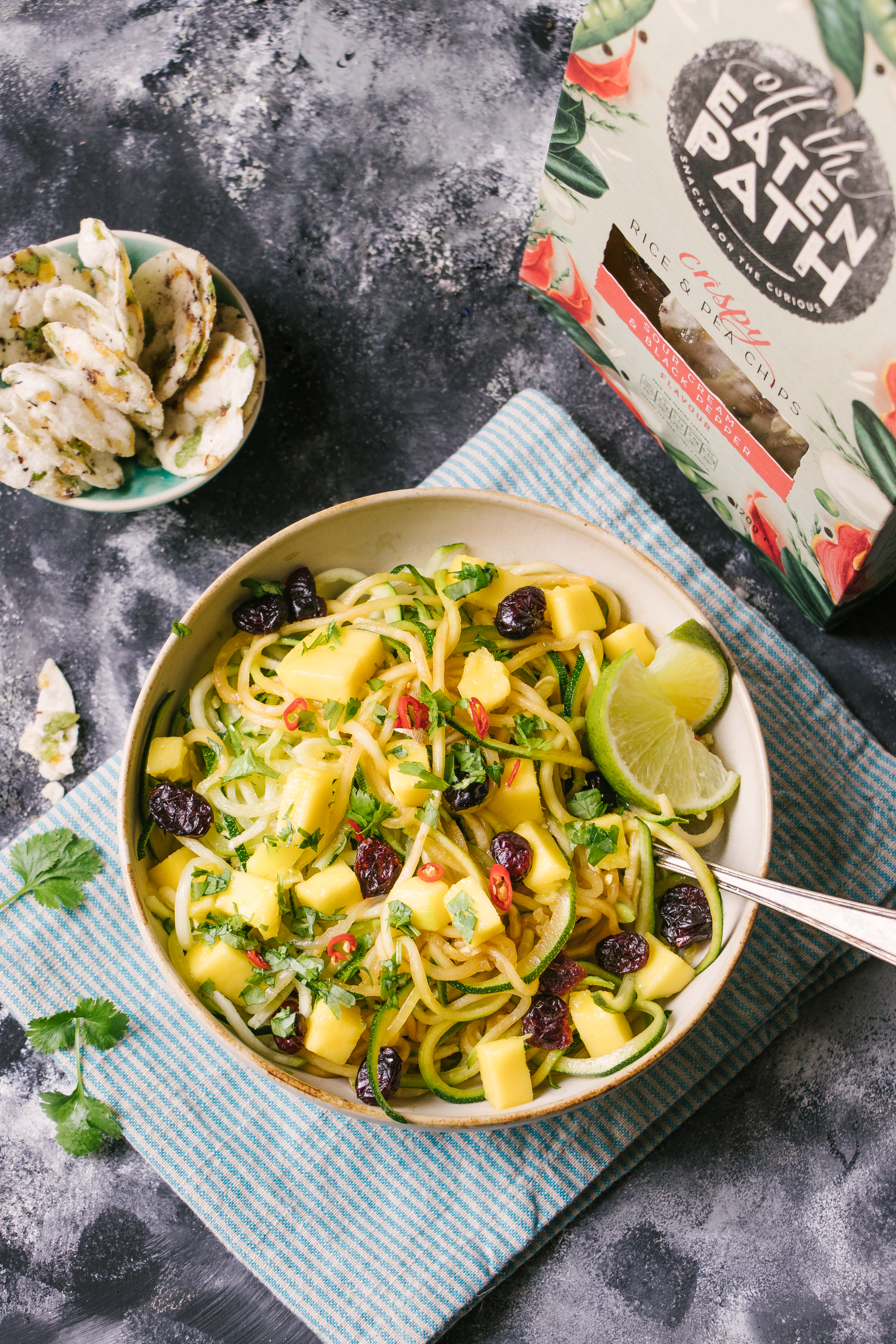 Spicy Mango and Cranberry Courgetti Noodle Bowl