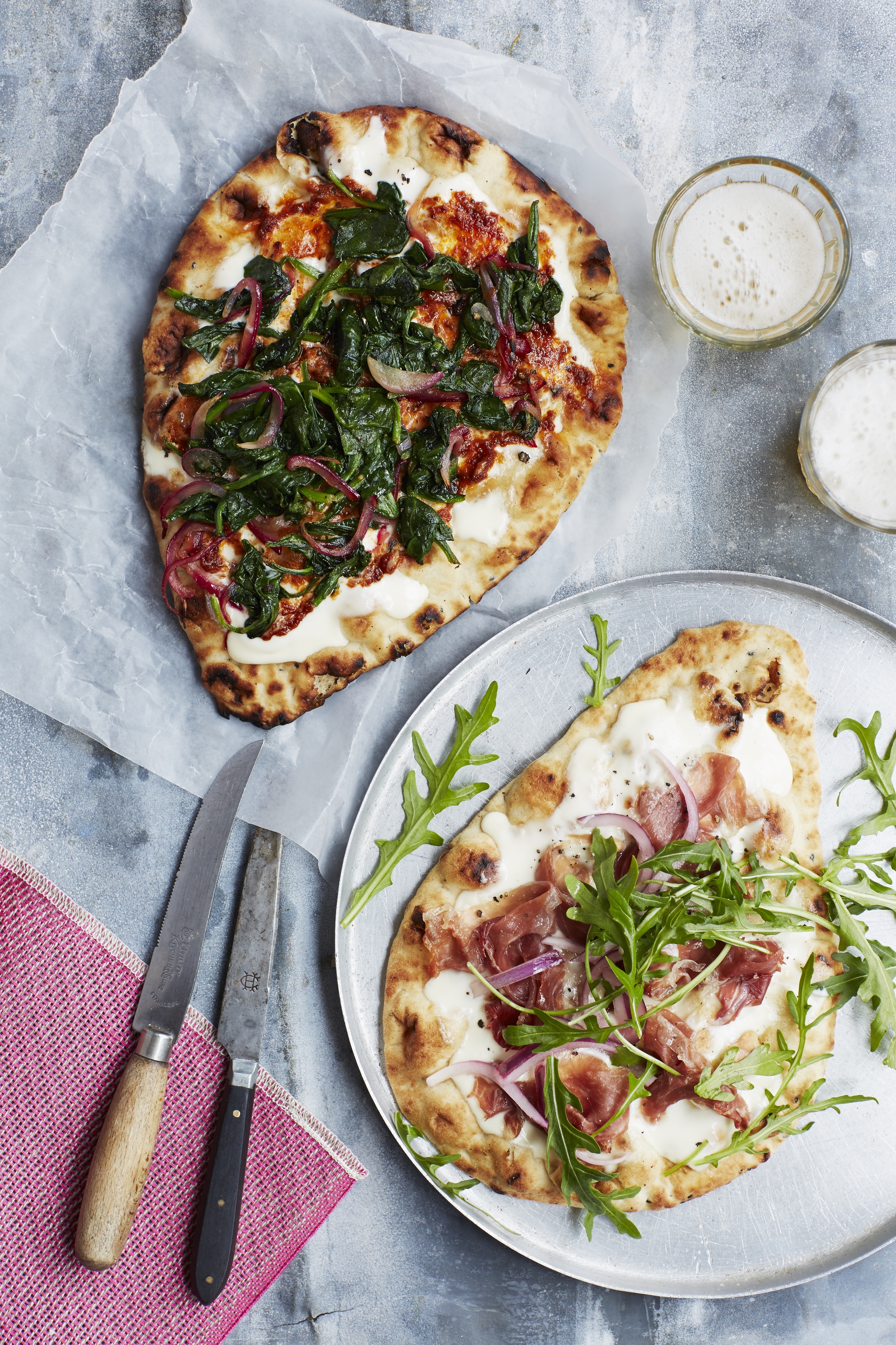Spinach and Crème Fraiche Pizza