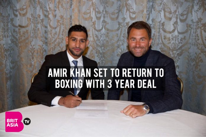 AMIR KHAN SET TO RETURN TO BOXING WITH 3 YEAR DEAL