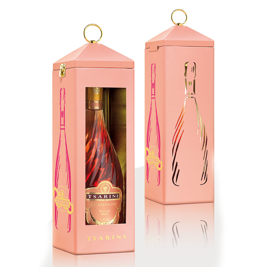 Tsarine Rose NV 75cl Champagne Tin Lantern Gift Set