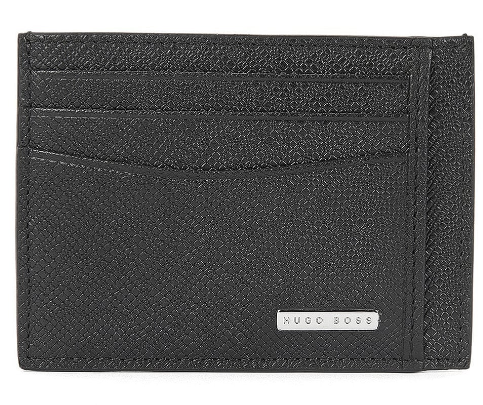 Boss Leather Signature_S N Card Holder 