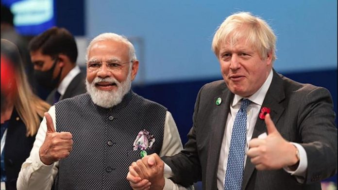 PM modi india and PM boris in india picture together