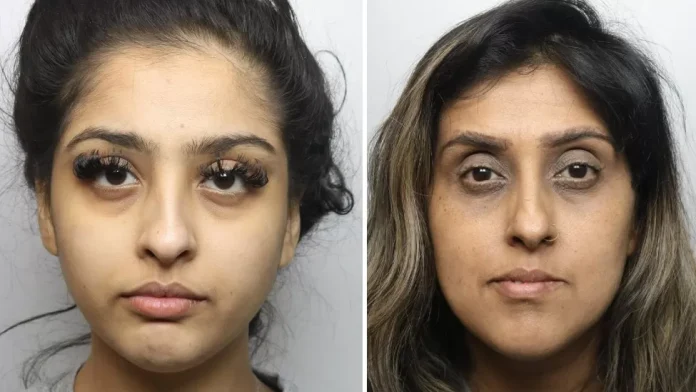 Mahek Bukhari (left) and her mother Ansreen wanted to silence Saqib Hussain, who had threatened to reveal an affair he was having with the older woman, the trial heard