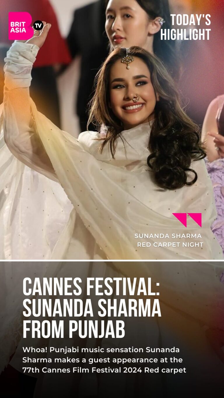 Sunanda Sharma Lights Up Cannes with Bhangra Extravaganza on the Red Carpet